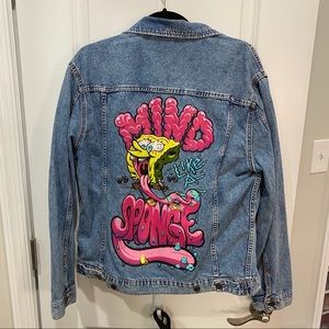 Spongebob Mind like a sponge Denim Jean Jacket